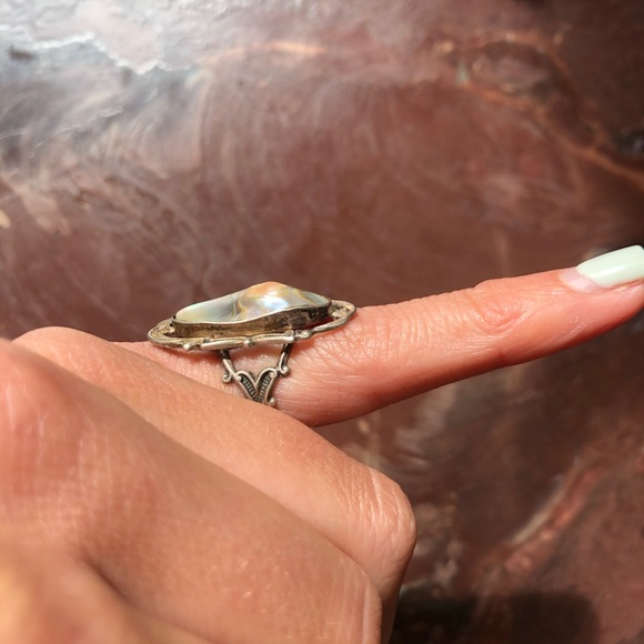 Abalone silver ring - Picture 3 of 4
